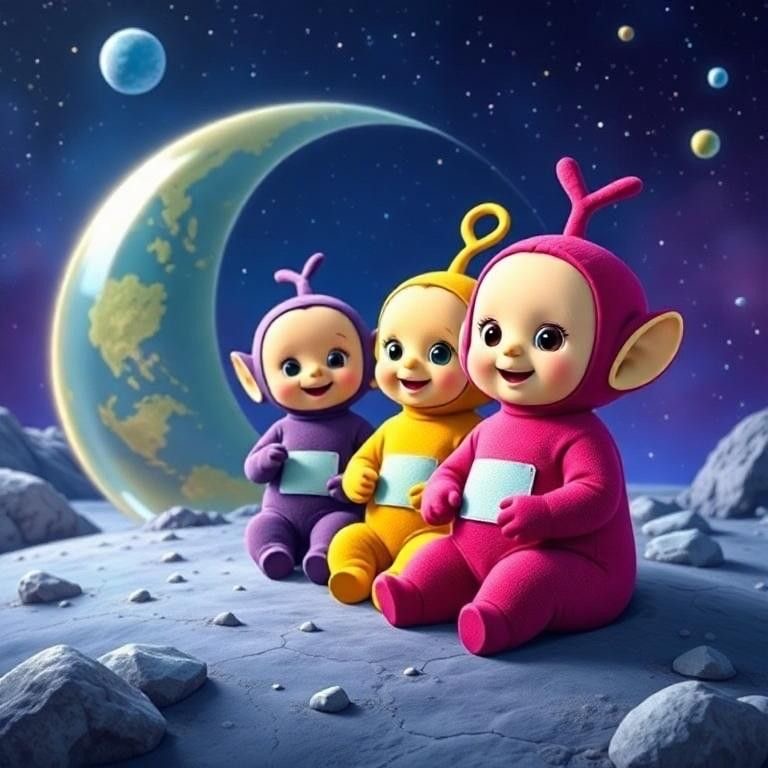 Teletubbies on the moon